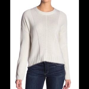 Rails Joanna Wool & Cashmere Sweater Pullover Snow Globe Cream Metallic Size L